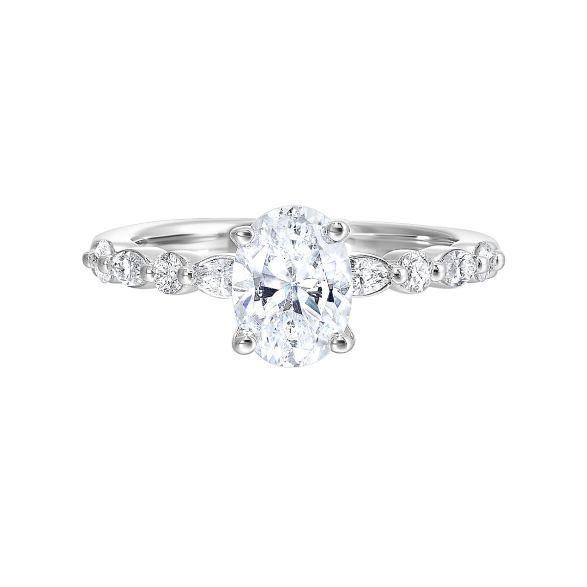 Enchanted Oval Diamond Semi-Mount Ring .33CTW