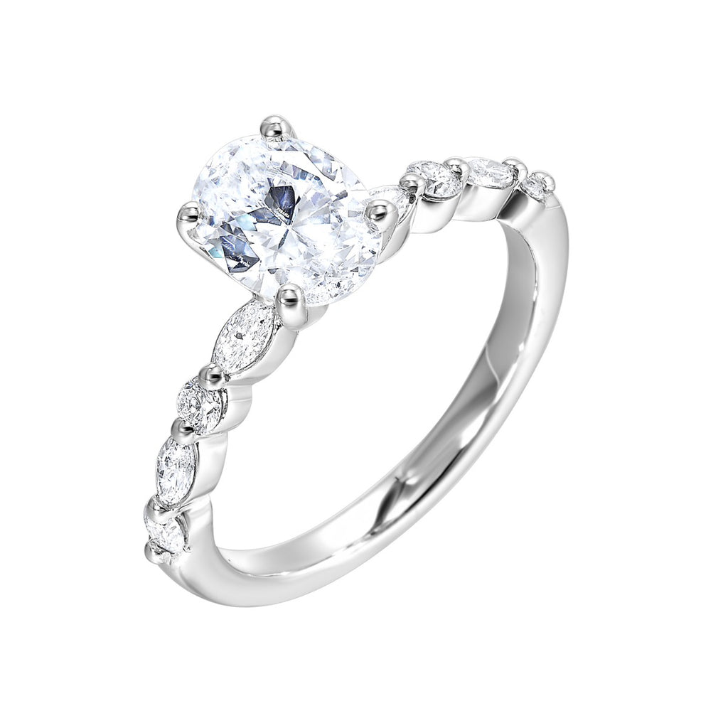 Enchanted Oval Diamond Semi-Mount Ring .33CTW