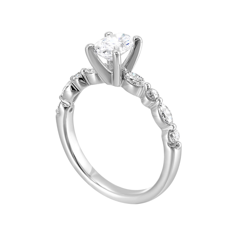 Enchanted Oval Diamond Semi-Mount Ring .33CTW