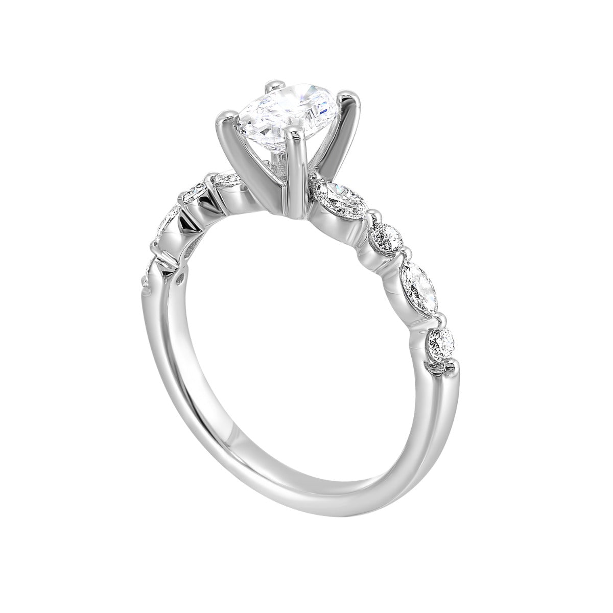 Enchanted Oval Diamond Semi-Mount Ring .33CTW