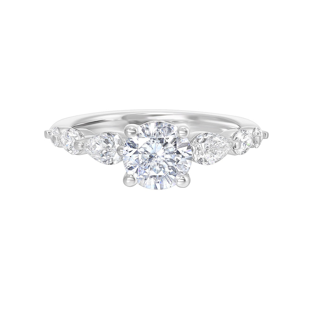 Radiant Harmony Pear Accent Semi-Mount Ring .54 CTW