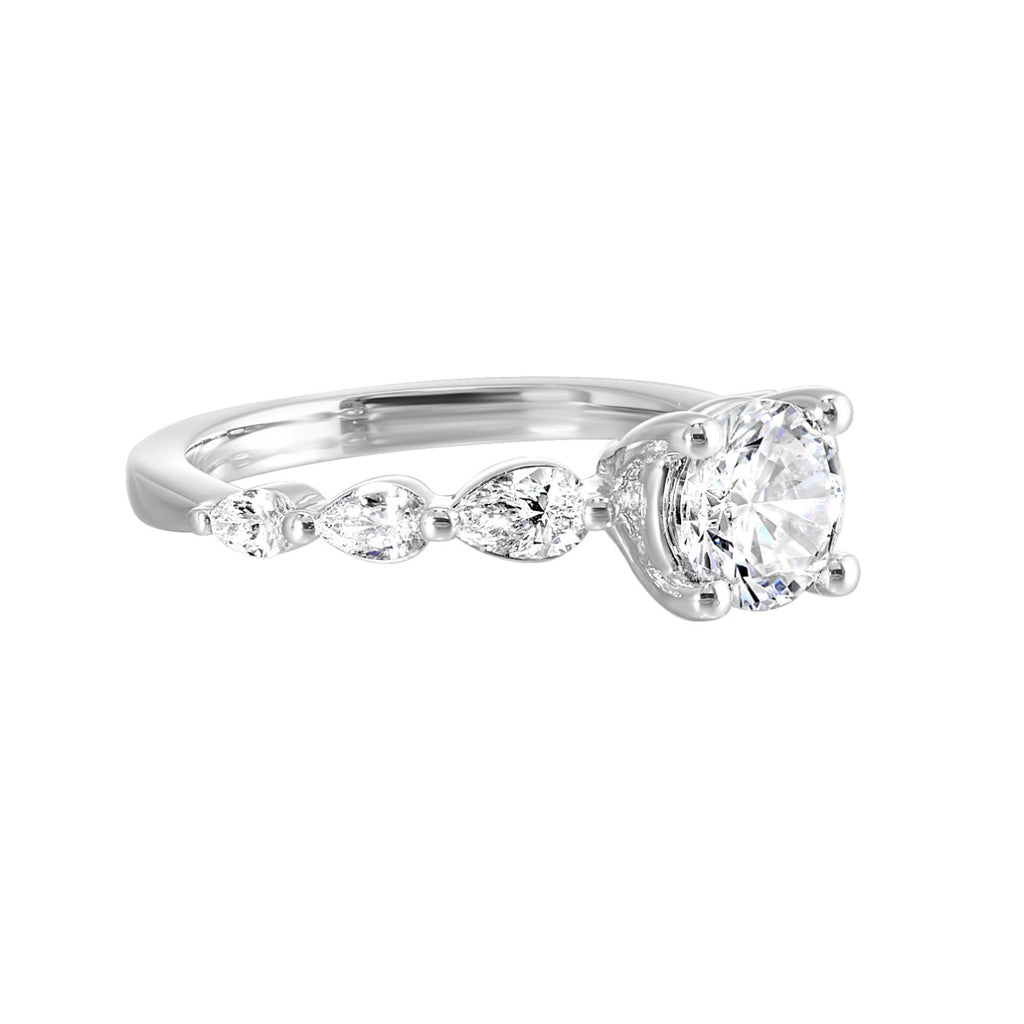Radiant Harmony Pear Accent Semi-Mount Ring .54 CTW