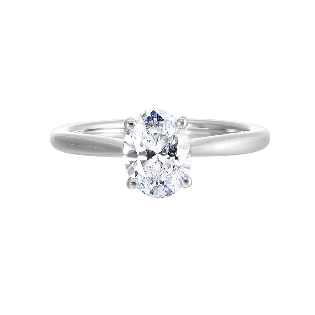 Elegant Oval Solitude Semi-Mount Ring .05 CTW