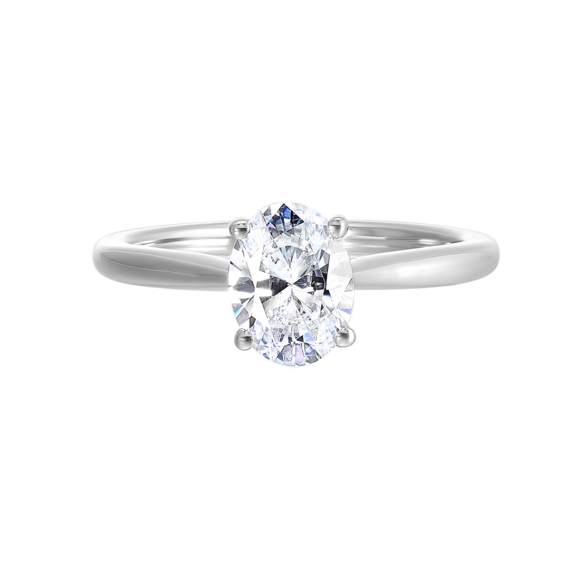 Elegant Oval Solitude Semi-Mount Ring .05 CTW