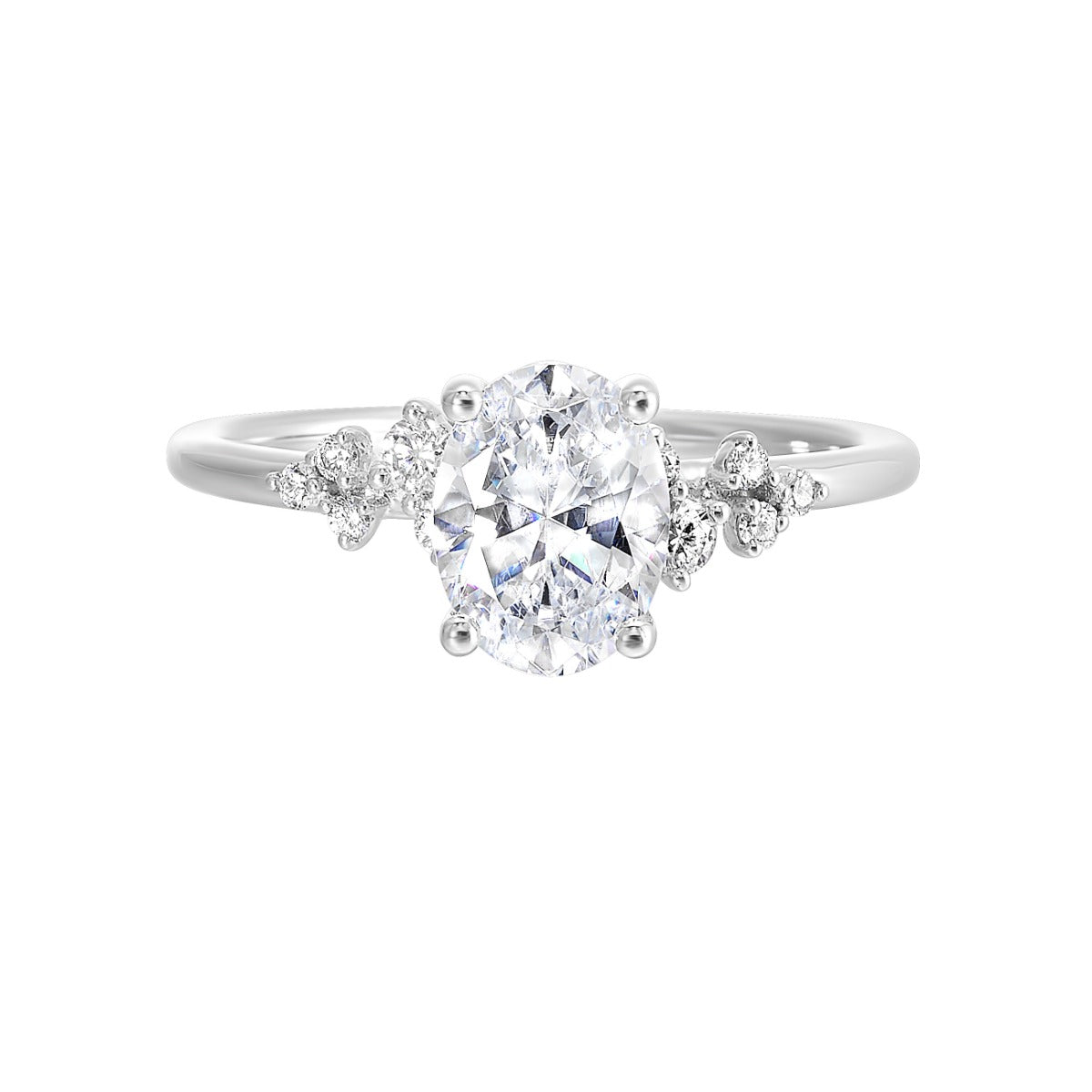 Celestial Grace Oval Semi-Mount Ring .13CTW