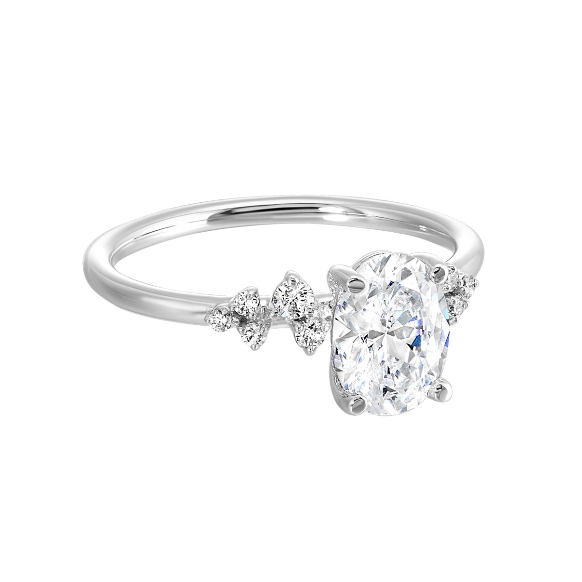 Celestial Grace Oval Semi-Mount Ring .13CTW