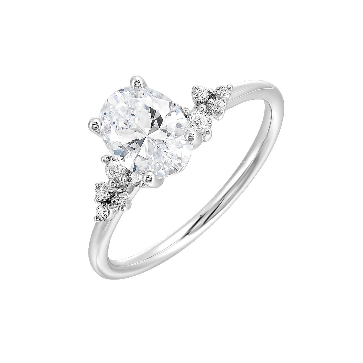 Celestial Grace Oval Semi-Mount Ring .13CTW