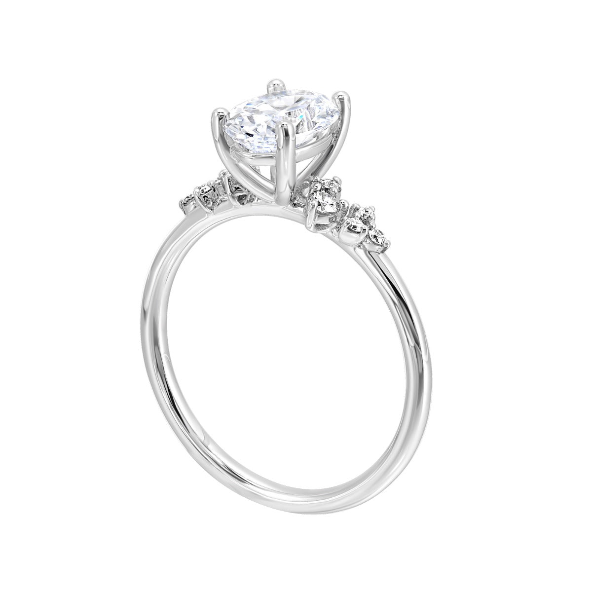 Celestial Grace Oval Semi-Mount Ring .13CTW