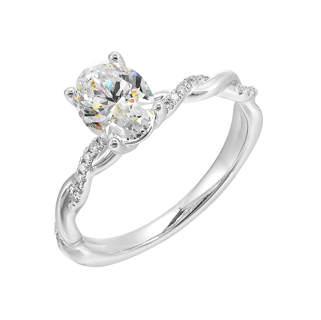 Enchanted Twist Oval Semi Mount Ring .08CTW