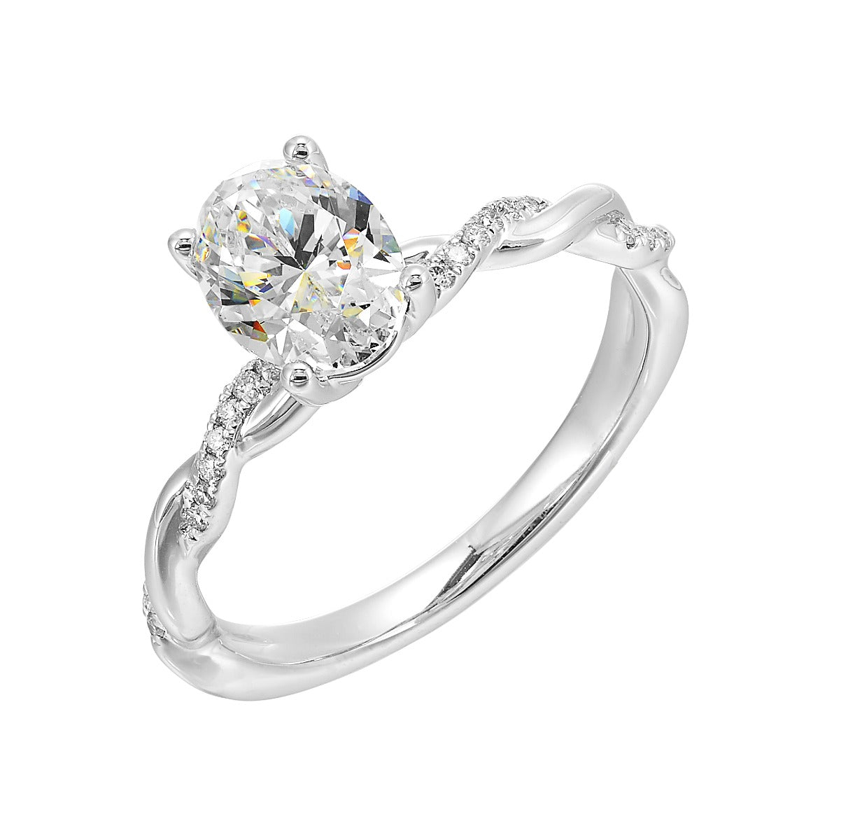 Enchanted Twist Oval Semi Mount Ring .08CTW