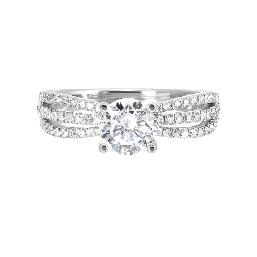 Radiant Harmony Triple Shank Semi-Mount Ring .33CTW