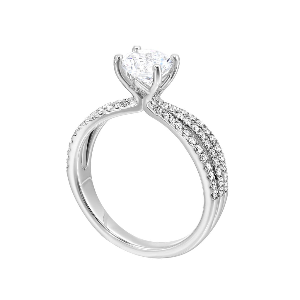 Radiant Harmony Triple Shank Semi-Mount Ring .33CTW