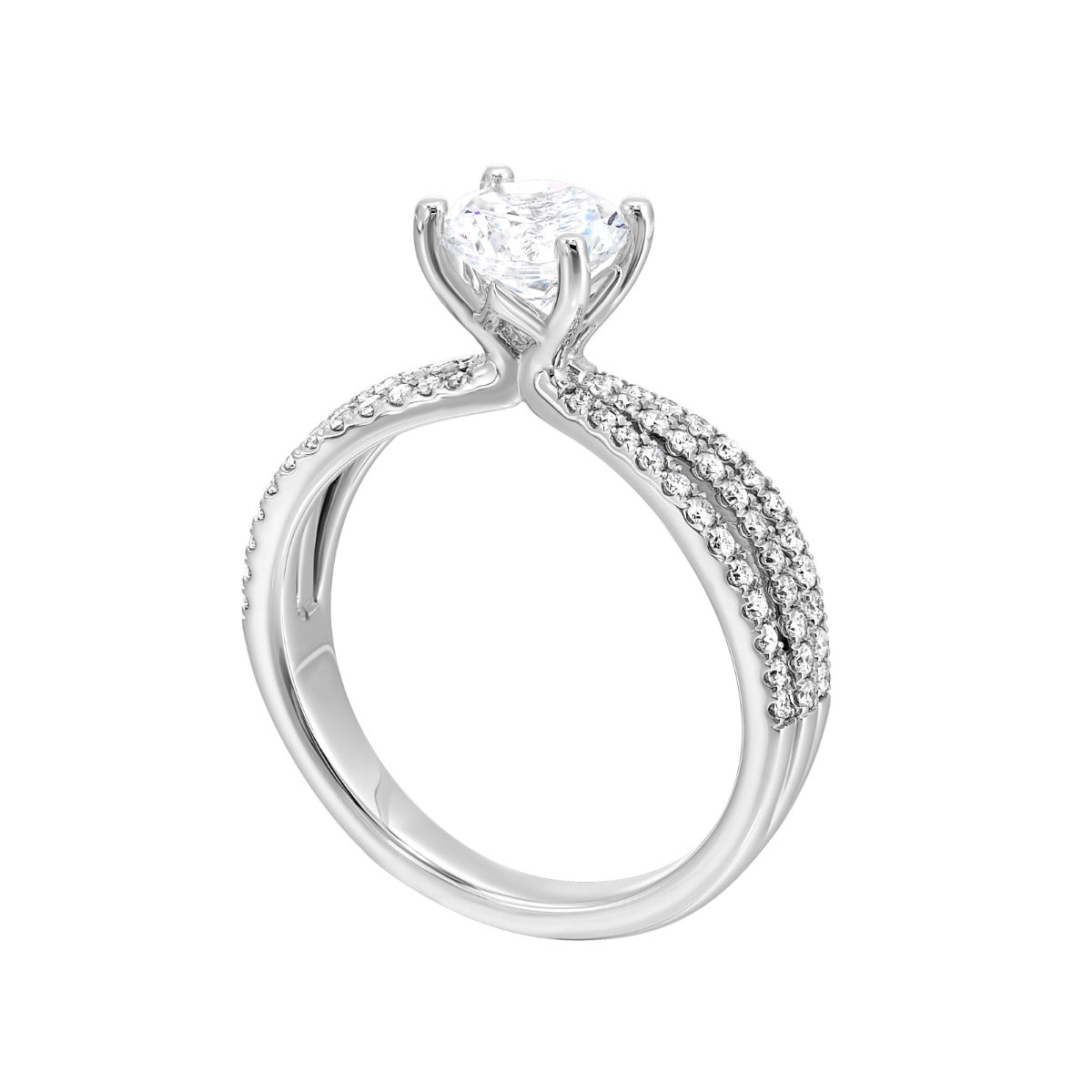 Radiant Harmony Triple Shank Semi-Mount Ring .33CTW
