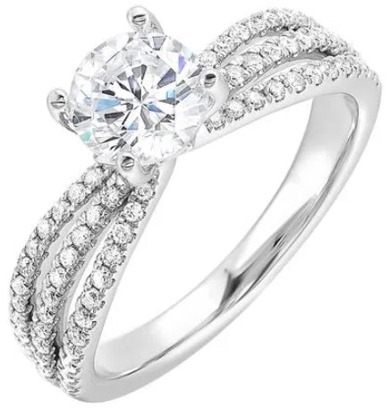 White Majesty Gold Diamond Semi Mount .20ctw