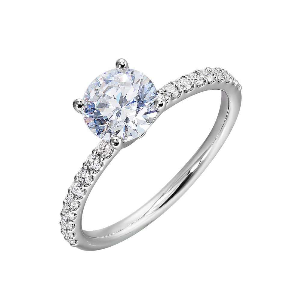 Timeless Sparkle Solitaire Semi-Mount Ring .19CTW