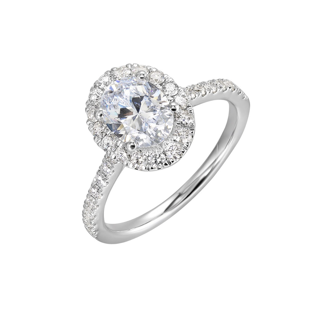 Enchanted Oval Halo Semi-Mount Ring.46CTW