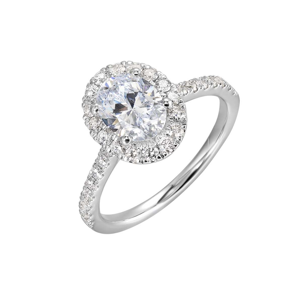 Enchanted Oval Halo Semi-Mount Ring.46CTW