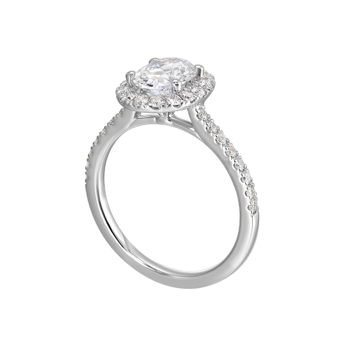 Enchanted Oval Halo Semi-Mount Ring.46CTW
