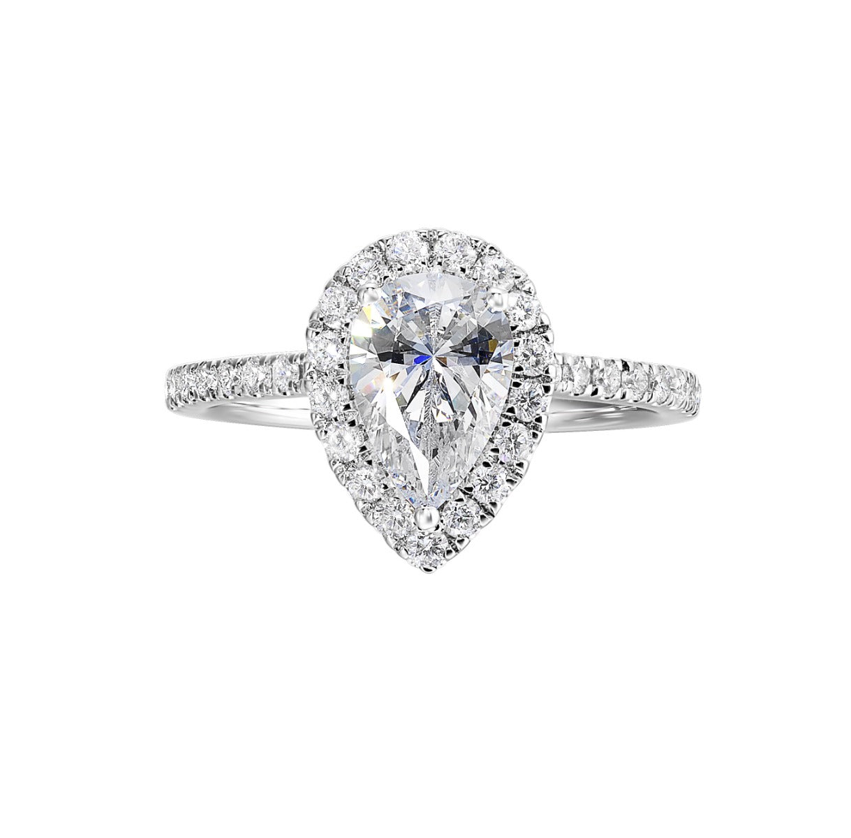 Eternal Teardrop Elegance Semi Mount Ring .44CTW