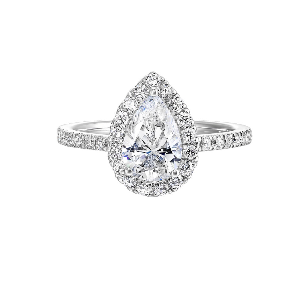 Eternal Teardrop Elegance Semi Mount Ring .44CTW