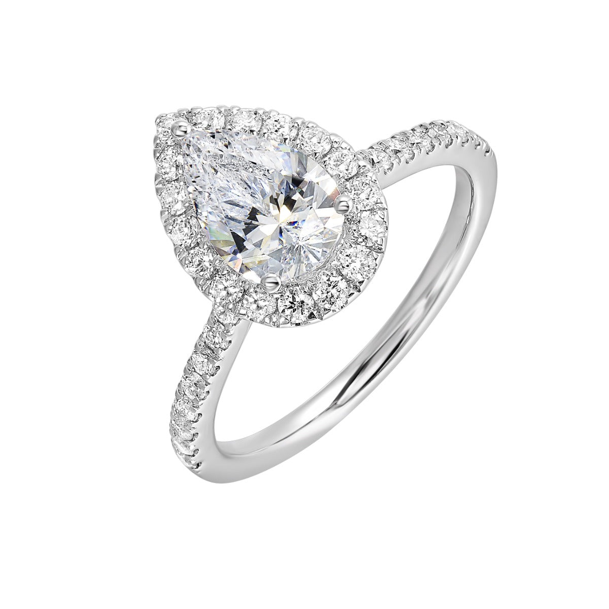 Eternal Teardrop Elegance Semi Mount Ring .44CTW
