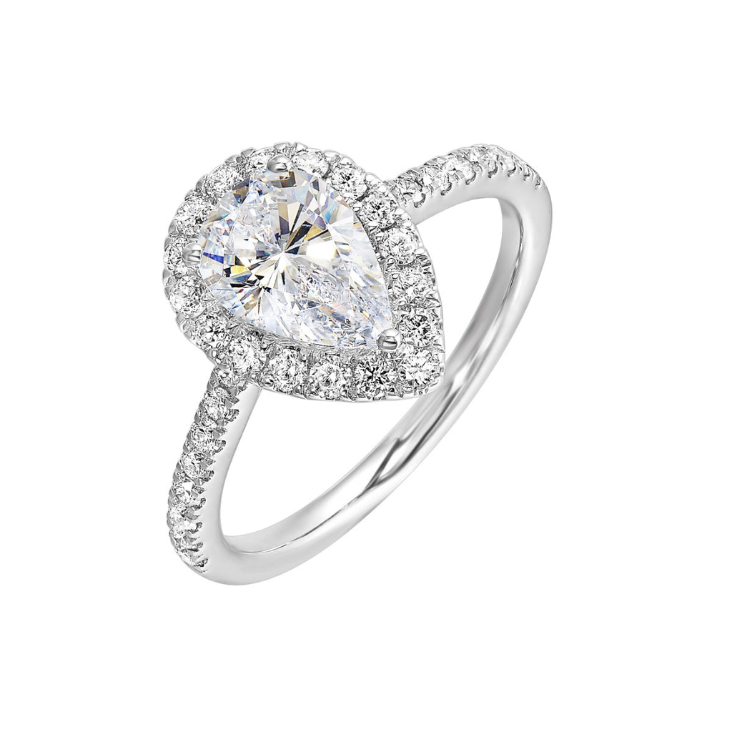 Eternal Teardrop Elegance Semi Mount Ring .44CTW