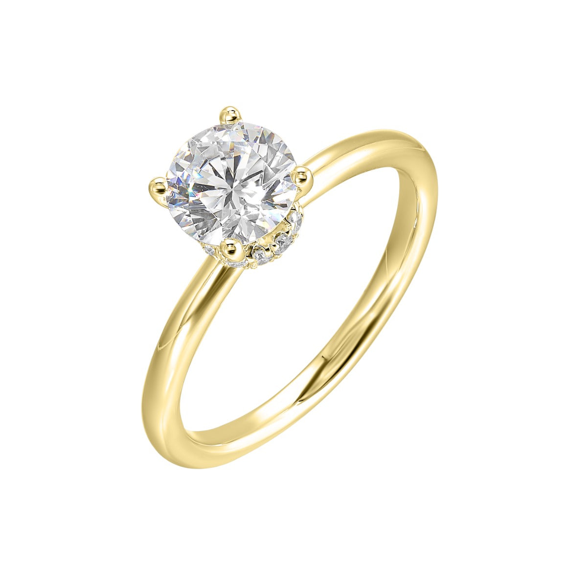 Golden Halo Elegance Semi-Mount Ring .10CTW