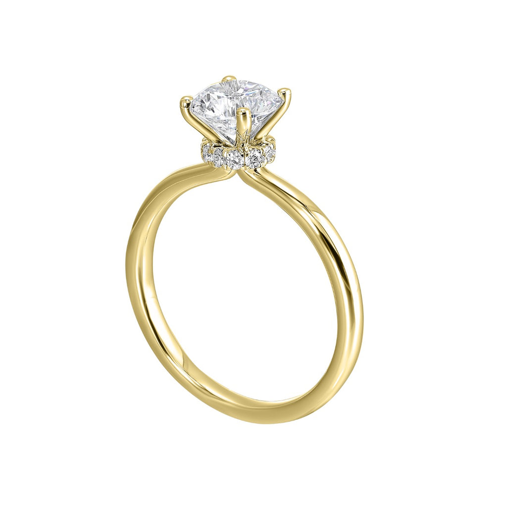 Golden Halo Elegance Semi-Mount Ring .10CTW