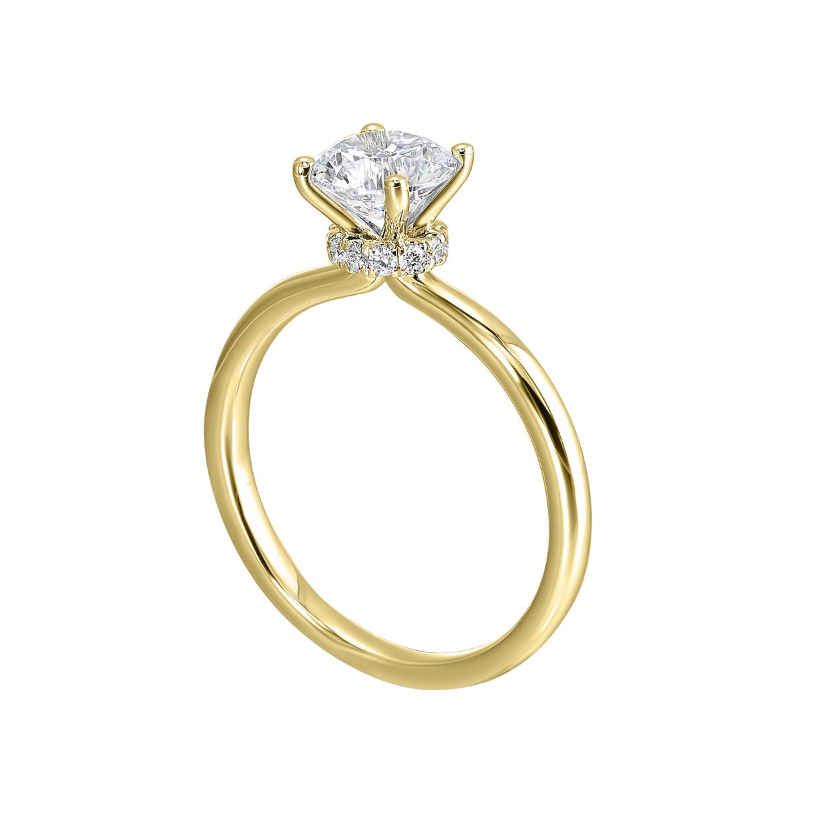 Golden Halo Elegance Semi-Mount Ring .10CTW