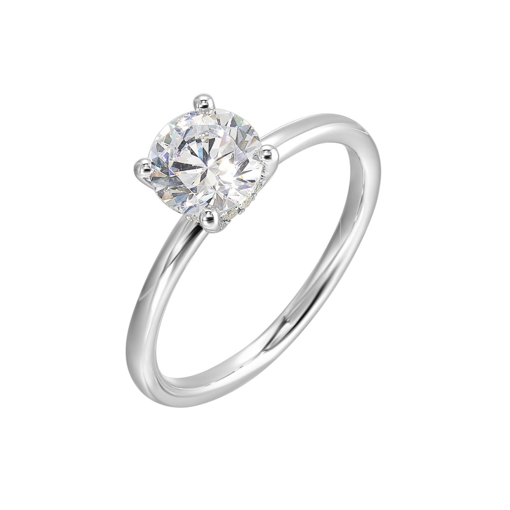 Classic Grace Hidden Halo Solitaire Semi-Mount Ring .06CTW