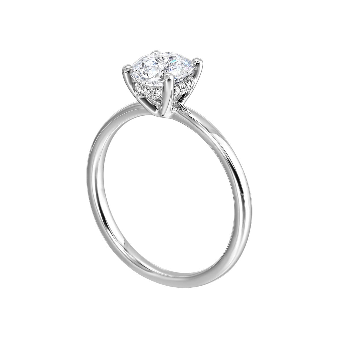 Classic Grace Hidden Halo Solitaire Semi-Mount Ring .06CTW