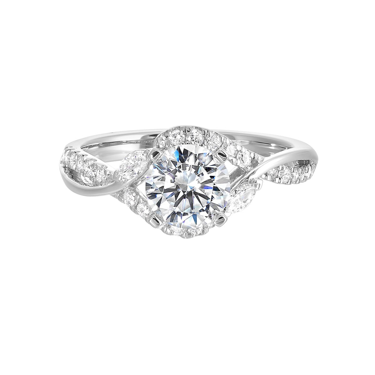 Enchanted Twist Trio Semi-Mount Ring .29 ctw