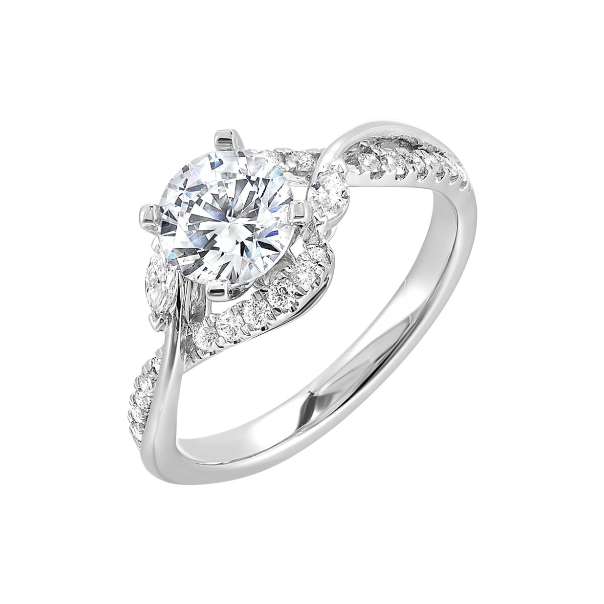 Enchanted Twist Trio Semi-Mount Ring .29 ctw