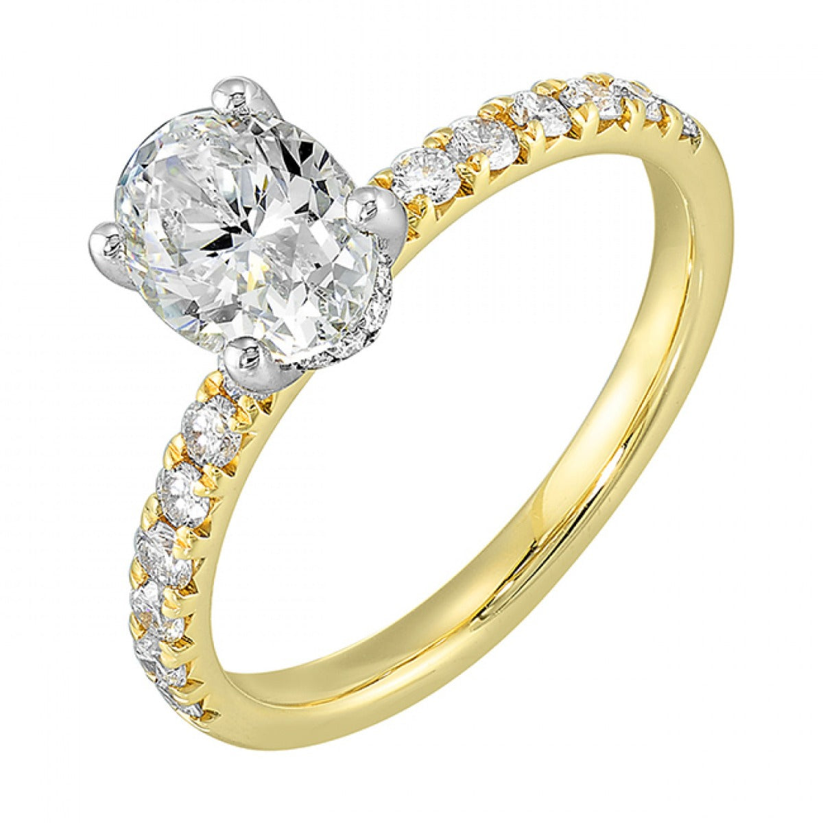 14K Two-Tone Gold 3/8CTW Diamond Semi-Mount