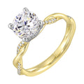 Aristea 14K Two-Tone Gold 1/8CTW Diamond Solitaire Semi-Mount