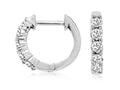 14k White Gold .50ctw Round Diamond Huggie Earrings