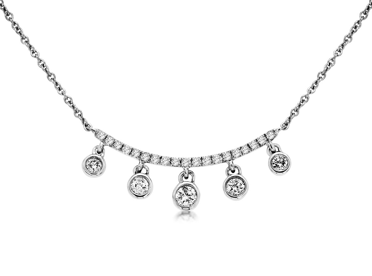 14k White Gold .33ctw Diamond Fashion Necklace