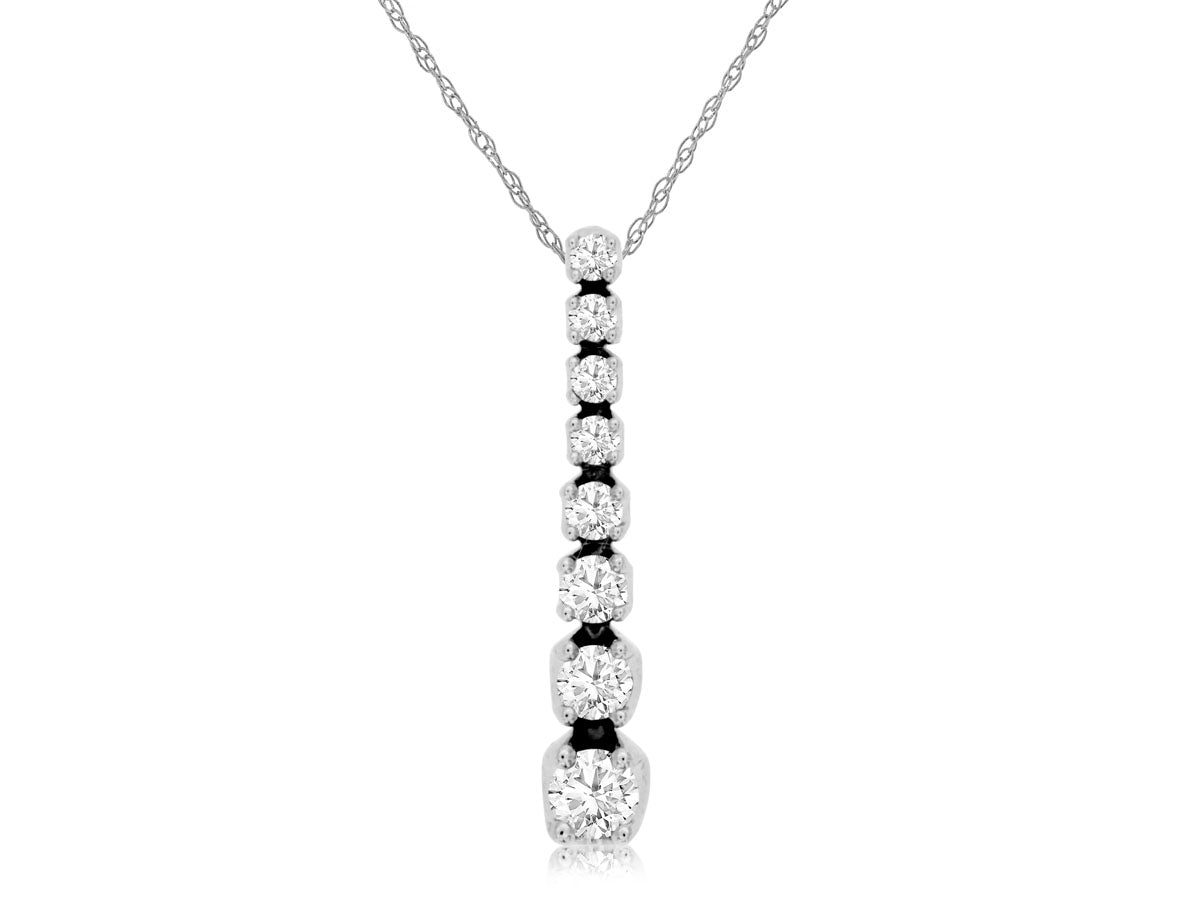 14k White Gold .25ctw Diamond Stick Fashion Necklace