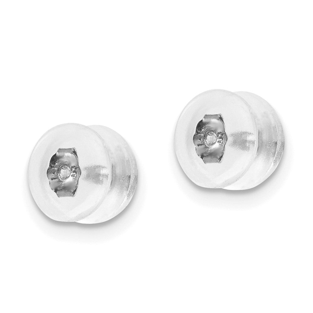 Liora Silicone Sliders 14k WG Skewback Mushroom 1 Pair