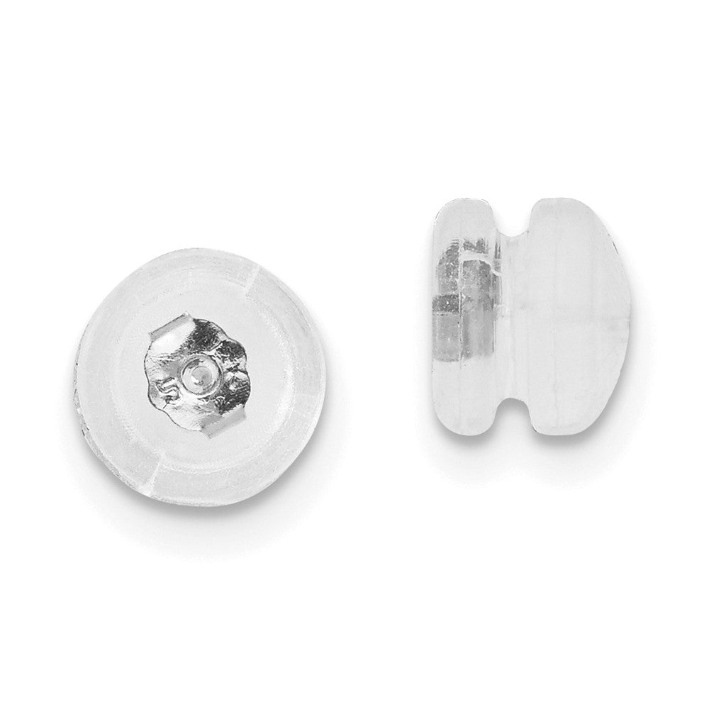 Liora Silicone Sliders 14k WG Skewback Mushroom 1 Pair