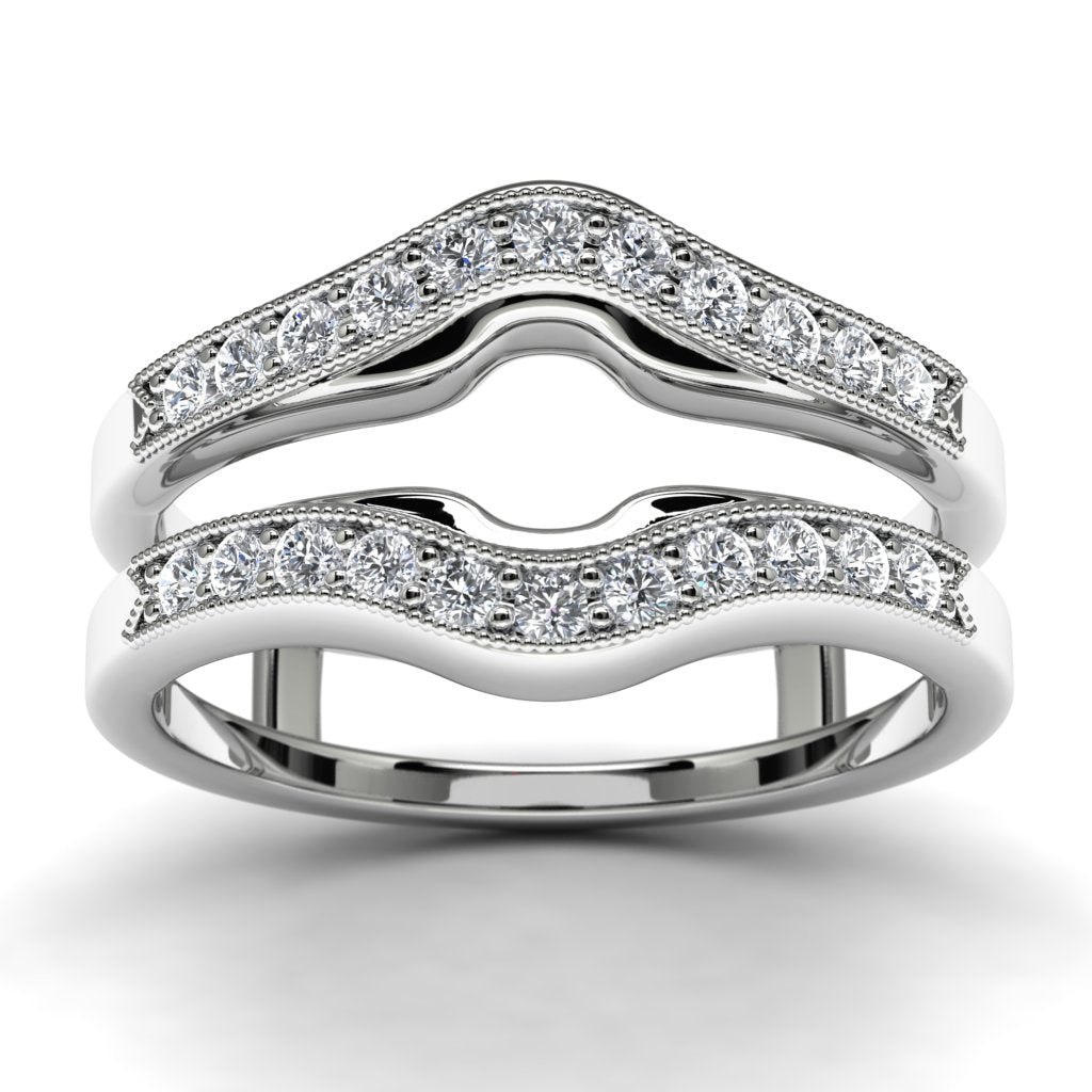 14k White Gold Ring Enhancer Angle View