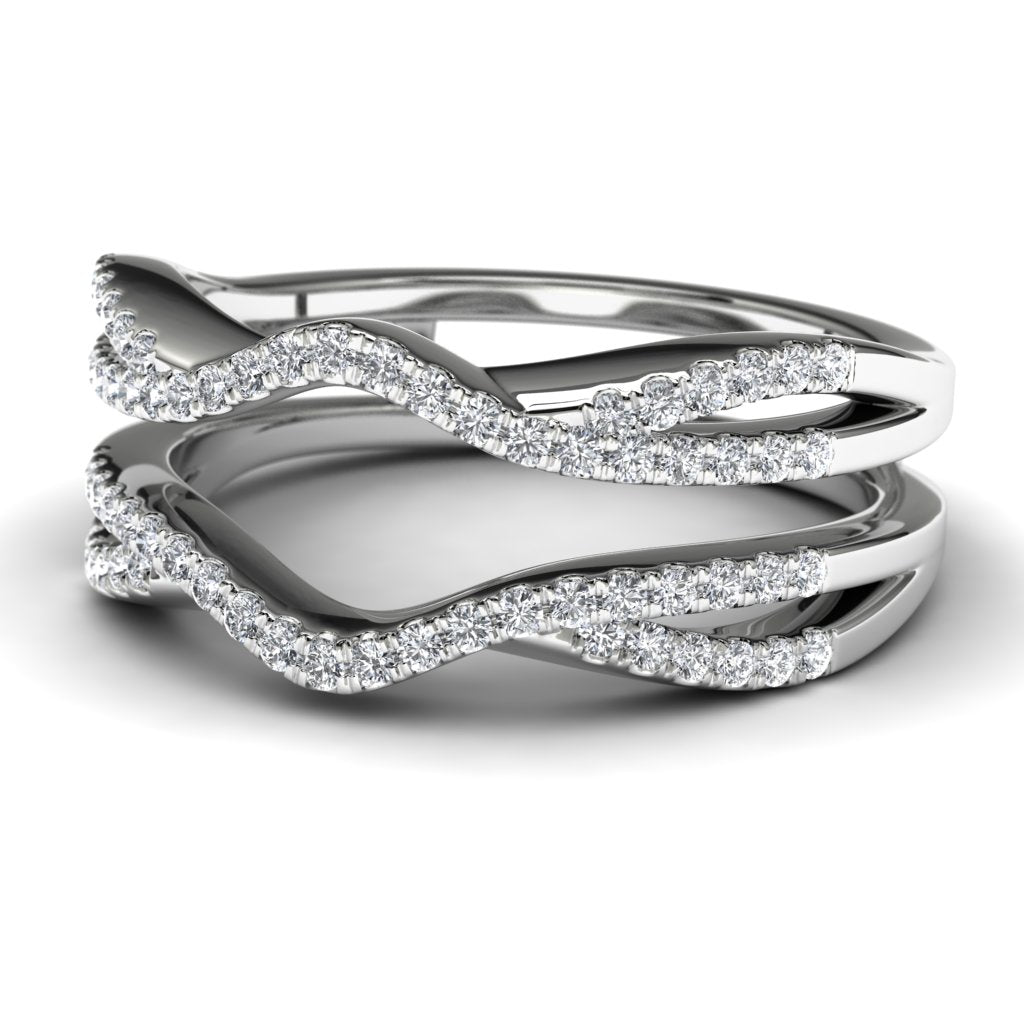 14k White Gold Ring Enhancer Front View