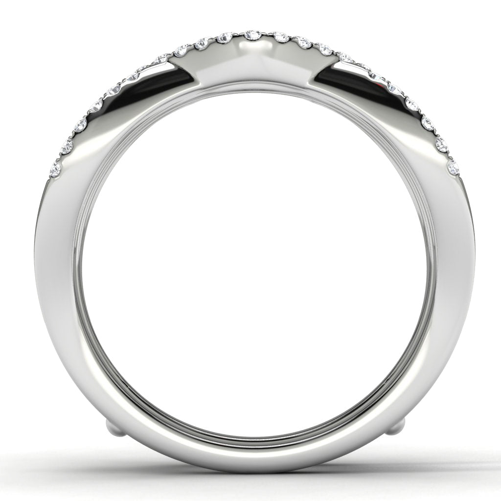 14k White Gold Ring Enhancer Finger View