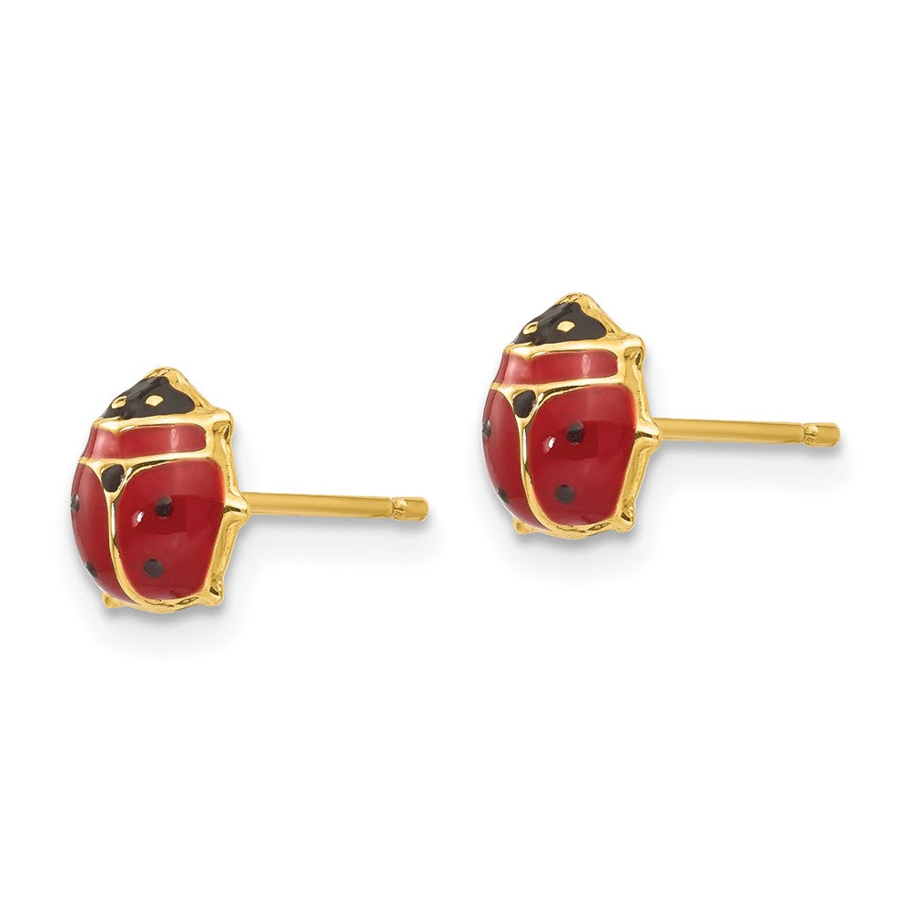 Seraphine 14k Enameled Ladybug Post Earrings
