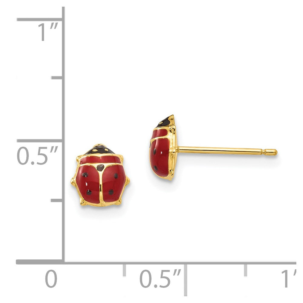 Seraphine 14k Enameled Ladybug Post Earrings