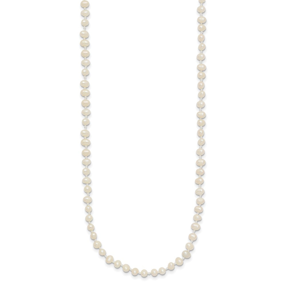 Luna Song 14k Children's 3-4mm White Semi-Round Freshwater Cultured Pearl 12 inch Necklace