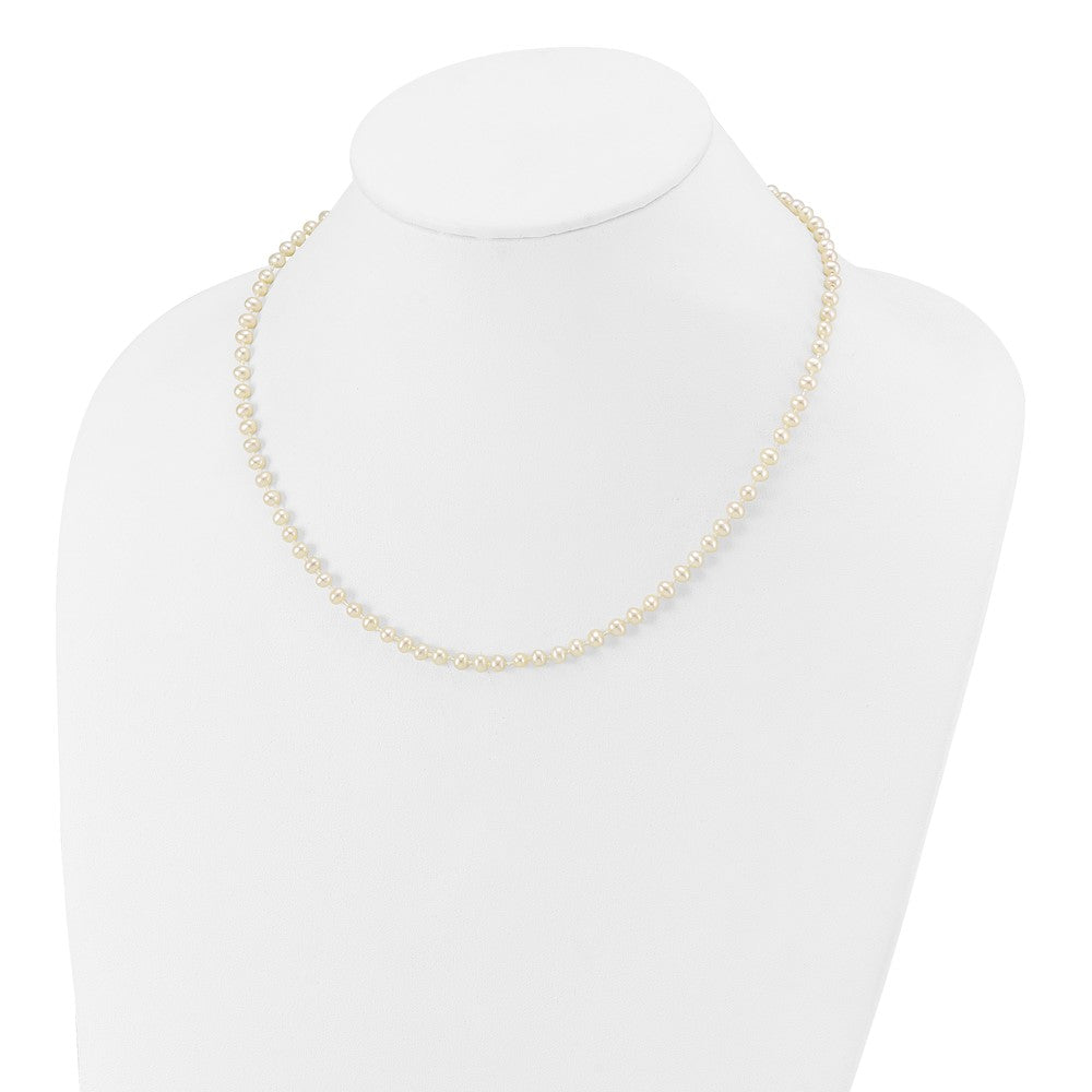 Peaches Nest 14k 3-4mm White Semi-Round Freshwater Cultured Pearl 16 inch Necklace