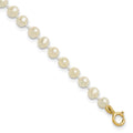 Sunny Boo 14k 3-4mm White Semi-Round Freshwater Cultured Pearl 4 inch Bracelet