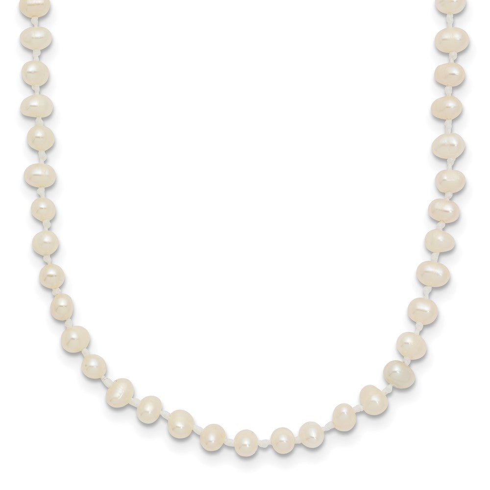 Peaches Nest 14k 3-4mm White Semi-Round Freshwater Cultured Pearl 16 inch Necklace