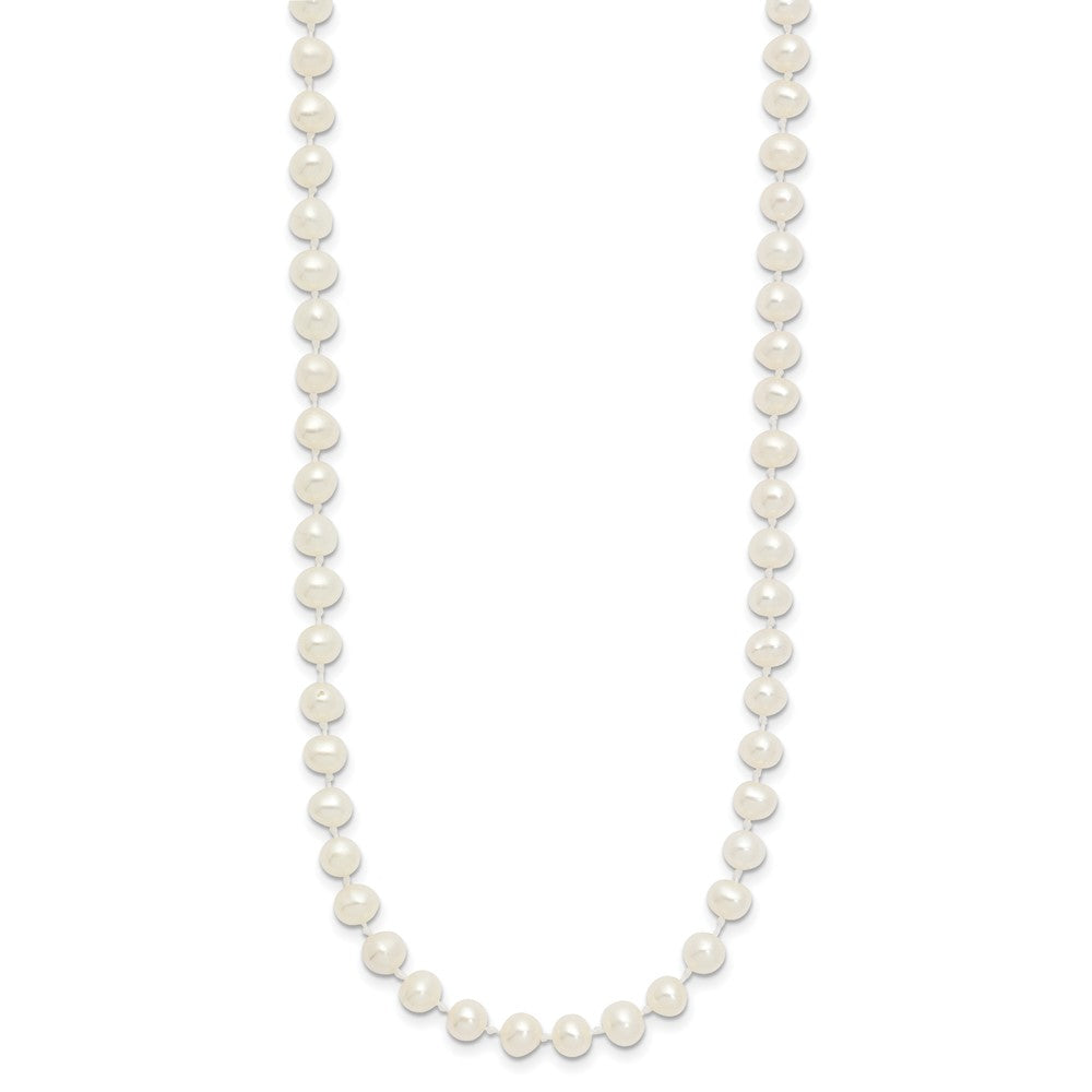 Luna Shine 14k 4-5mm White Semi-Round Freshwater Cultured Pearl 16 inch Necklace